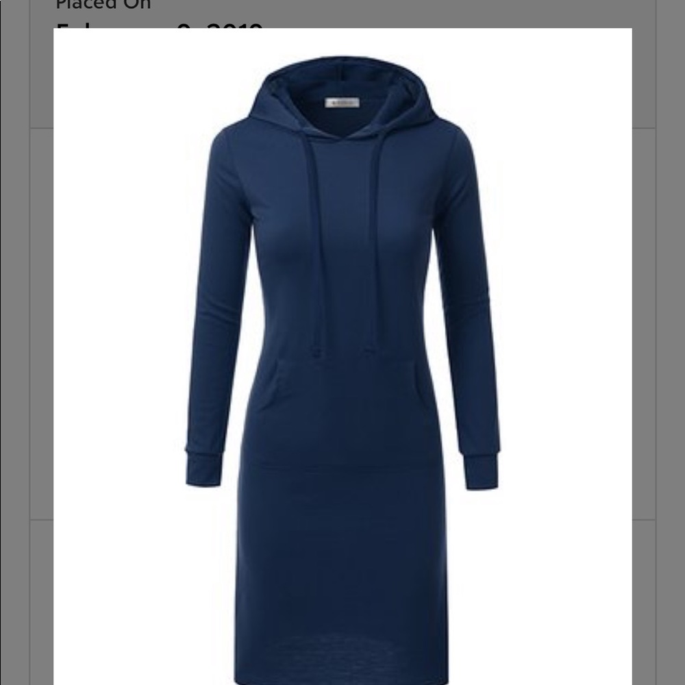 Navy Lightweight hooded dress